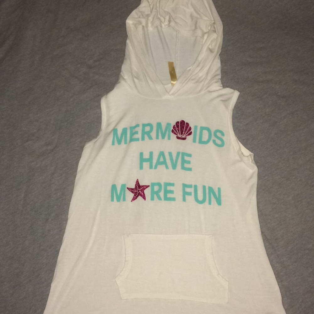 Mermaids Have More Fun Tank top with pocket + hood